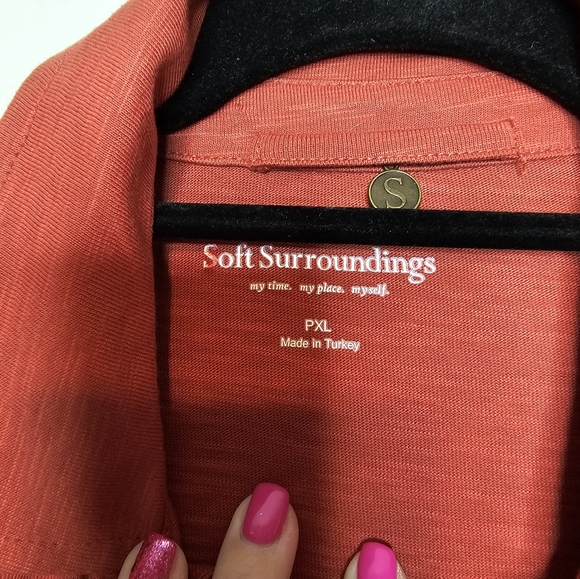 Soft Surroundings Rust Button Front Tie Waist Dress - Picture 8 of 11